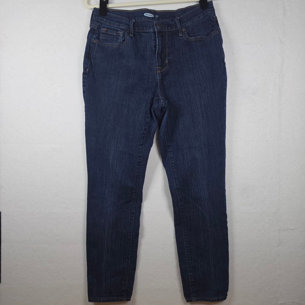 Old Navy Curvy Skinny Jeans 8 Short Dark Wash Rinse Indigo Stretch